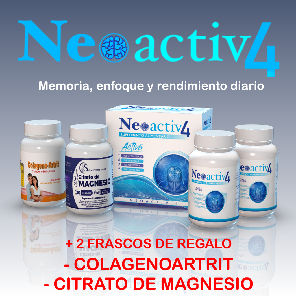 Pack Neoactiv4 + Frasco Colagenoartrit + Frasco Citrato de Magnesio