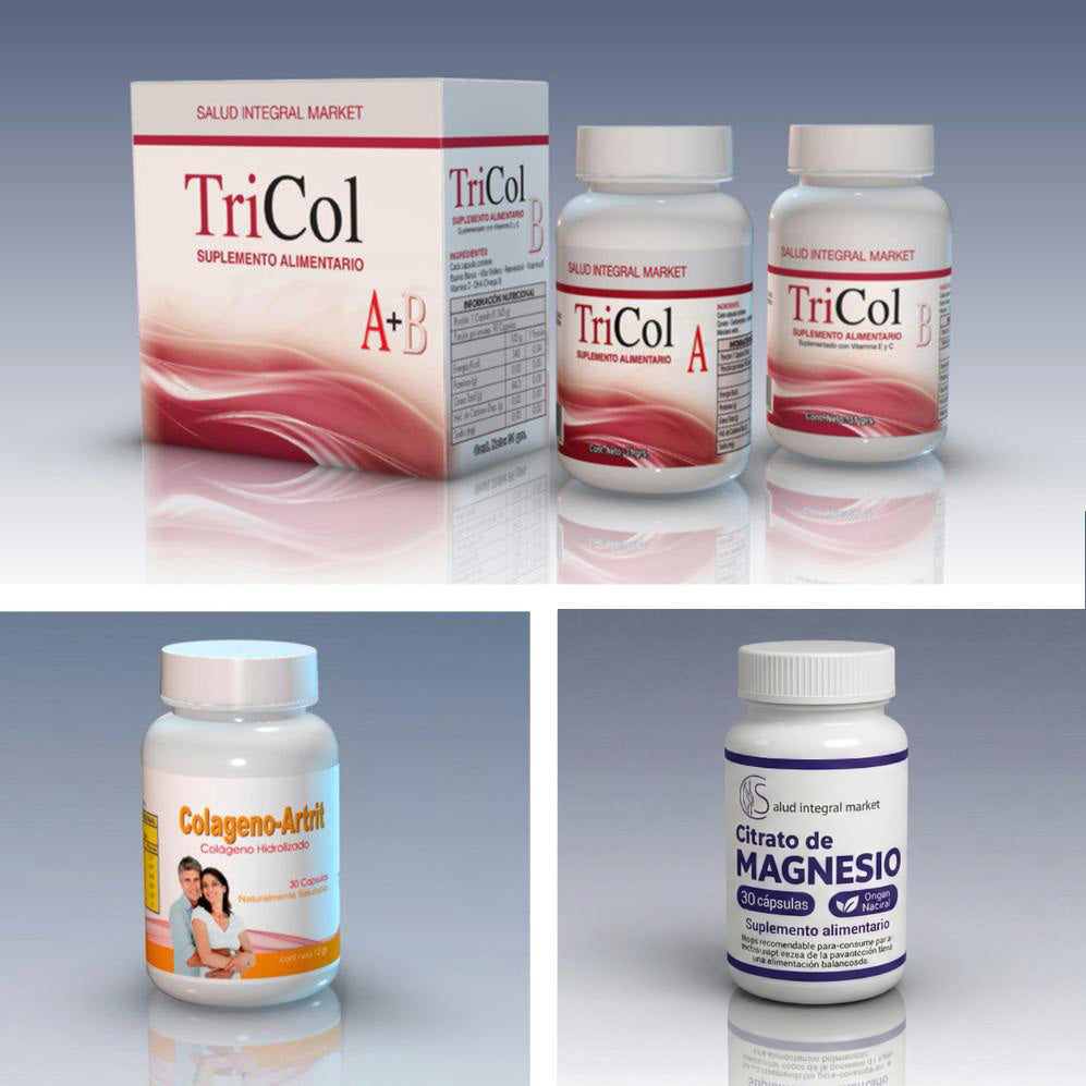 Pack Tricol + Frasco Colagenoartrit + Frasco Citrato de Magnesio ...