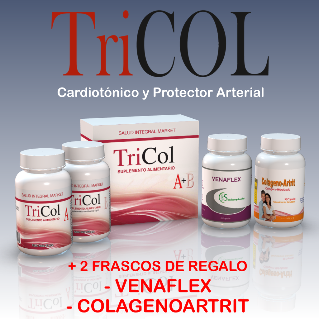 Pack Tricol + Frasco Venaflex + Frasco Colagenoartrit
